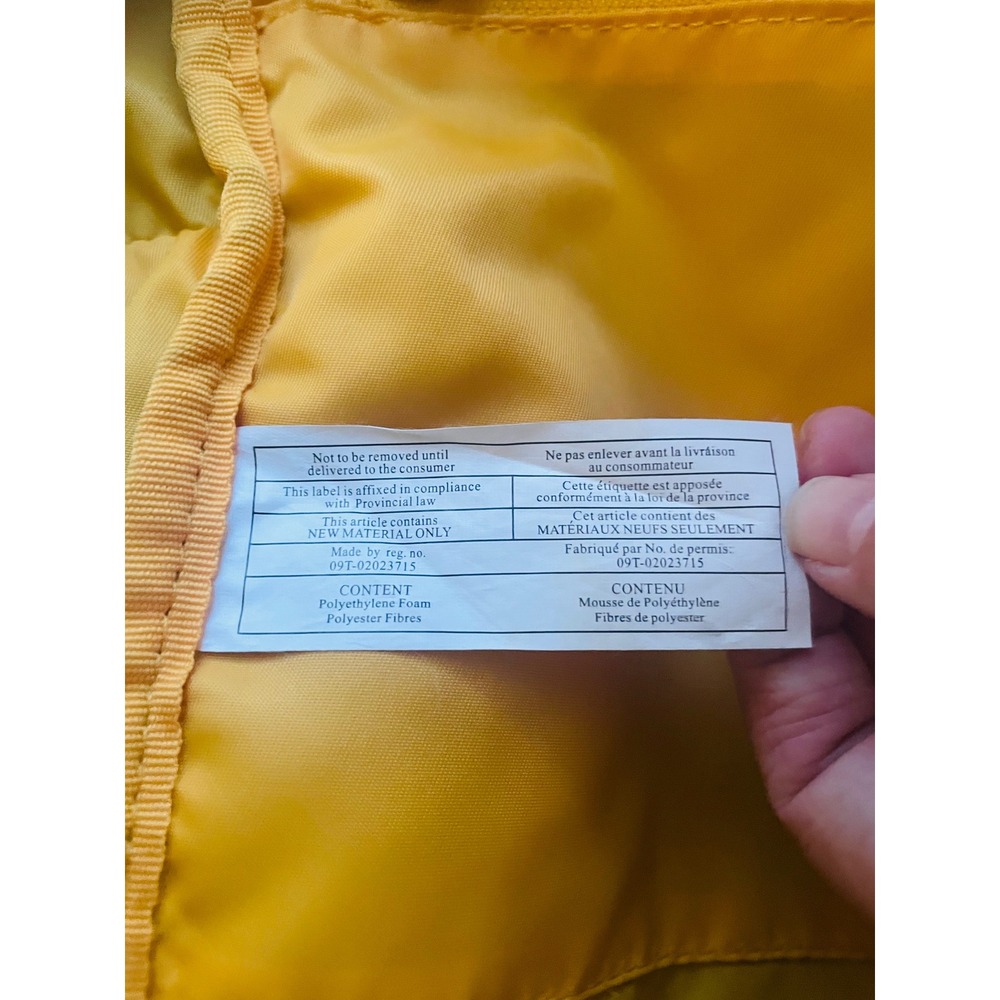 Dr. Martens Black Nylon Quilted Backpack Yellow Lining AirWair Logo Bag - Picture 11 of 14